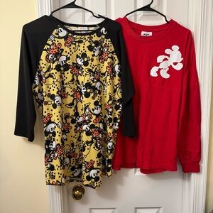 J. America Red Long Sleeve Crew & Yellow Black Raglan Graphic Tops